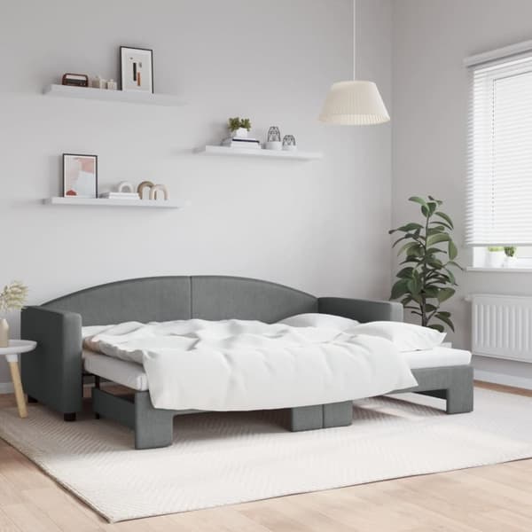 vidaXL daybed med udtræk 80x200 cm stof mørkegrå