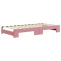 Miniatyrbillede 5 af 11: vidaXL daybed med udtræk og madras 90x200 cm velour lyserød
