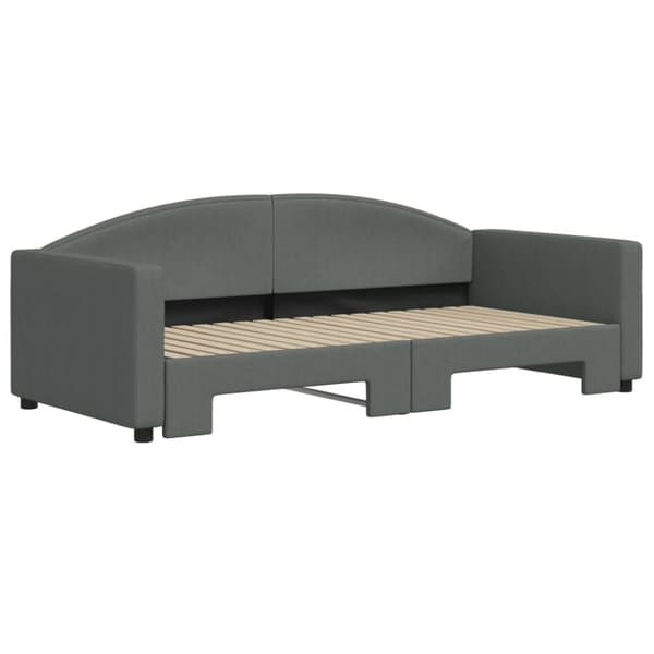 vidaXL daybed med udtræk 90x190 cm stof mørkegrå