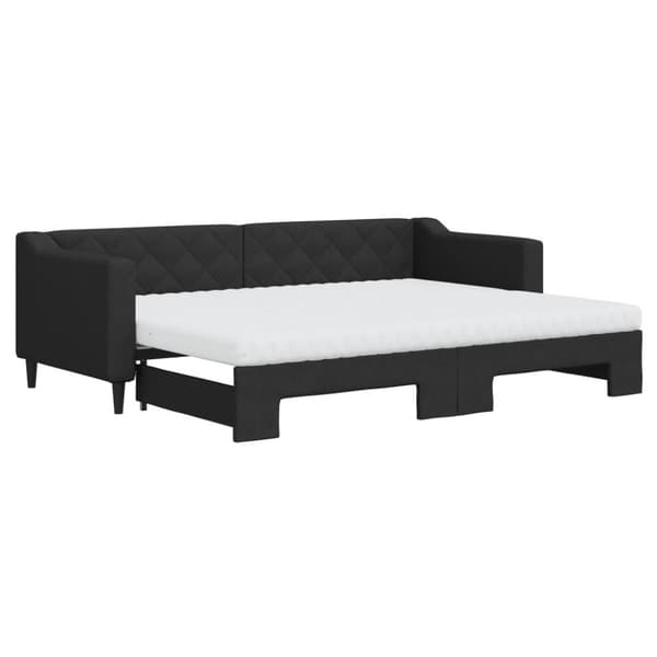 vidaXL daybed med udtræk og madras 80x200 cm stof sort