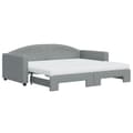 Miniatyrbillede 3 af 11: vidaXL daybed med udtræk og madras 90x190 cm stof lysegrå