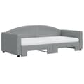 Miniatyrbillede 4 af 11: vidaXL daybed med udtræk og madras 90x190 cm stof lysegrå