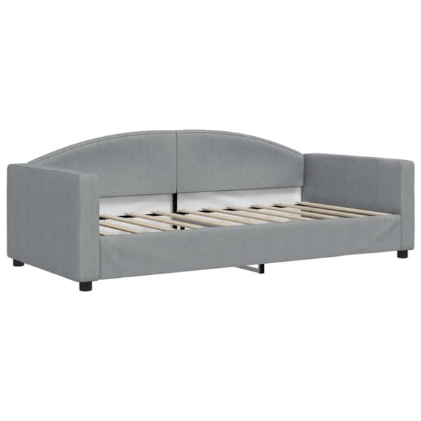 vidaXL daybed med udtræk og madras 90x190 cm stof lysegrå