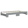Miniatyrbillede 6 af 11: vidaXL daybed med udtræk og madras 90x190 cm stof lysegrå