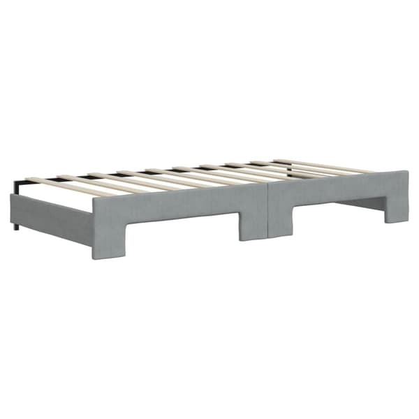 vidaXL daybed med udtræk og madras 90x190 cm stof lysegrå