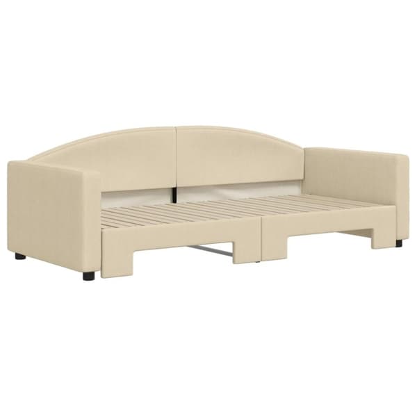 vidaXL daybed med udtræk 90x200 cm stof cremefarvet