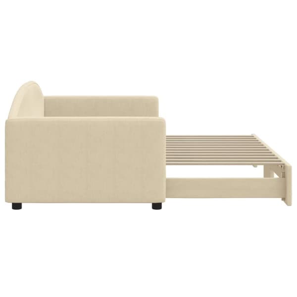 vidaXL daybed med udtræk 90x200 cm stof cremefarvet