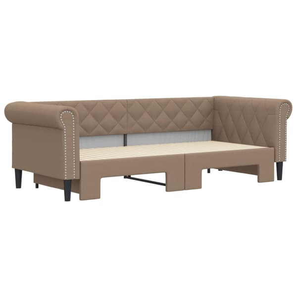 vidaXL daybed med udtræk 90x200 cm kunstlæder cappuccinofarvet
