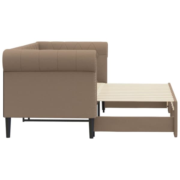 vidaXL daybed med udtræk 90x200 cm kunstlæder cappuccinofarvet
