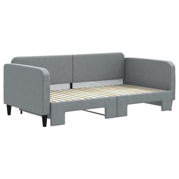 vidaXL daybed med udtræk 90x190 cm stof lysegrå