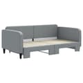 Miniatyrbillede 3 af 11: vidaXL daybed med udtræk 90x190 cm stof lysegrå