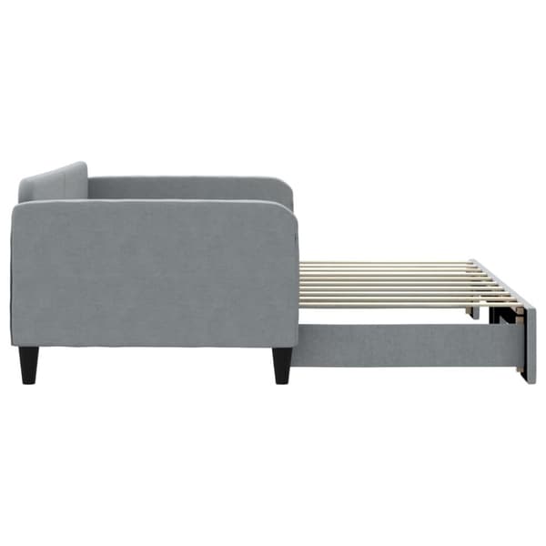 vidaXL daybed med udtræk 90x190 cm stof lysegrå