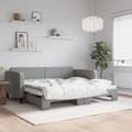 Miniatyrbillede 2 af 11: vidaXL daybed med udtræk 90x190 cm stof lysegrå
