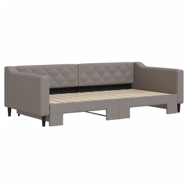 vidaXL Dagbädd utdragbar taupe 100x200 cm tyg