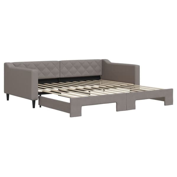 vidaXL Dagbädd utdragbar taupe 100x200 cm tyg