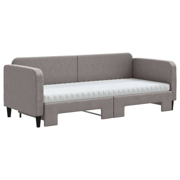 vidaXL daybed med udtræk og madras 80x200 cm stof gråbrun