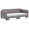 Miniatyrbillede 3 af 11: vidaXL daybed med udtræk og madras 80x200 cm stof gråbrun