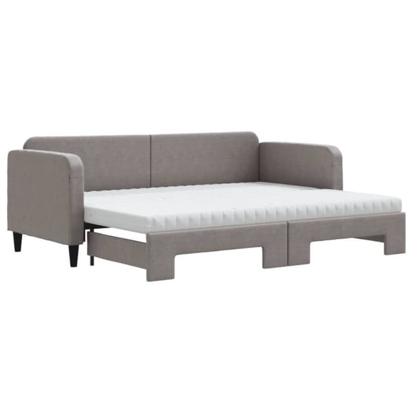 vidaXL daybed med udtræk og madras 80x200 cm stof gråbrun