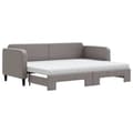 Miniatyrbillede 2 af 11: vidaXL daybed med udtræk og madras 80x200 cm stof gråbrun