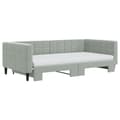 Miniatyrbillede 3 af 11: vidaXL daybed med udtræk og madras 100x200 cm velour lysegrå