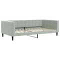 Miniatyrbillede 4 af 11: vidaXL daybed med udtræk og madras 100x200 cm velour lysegrå