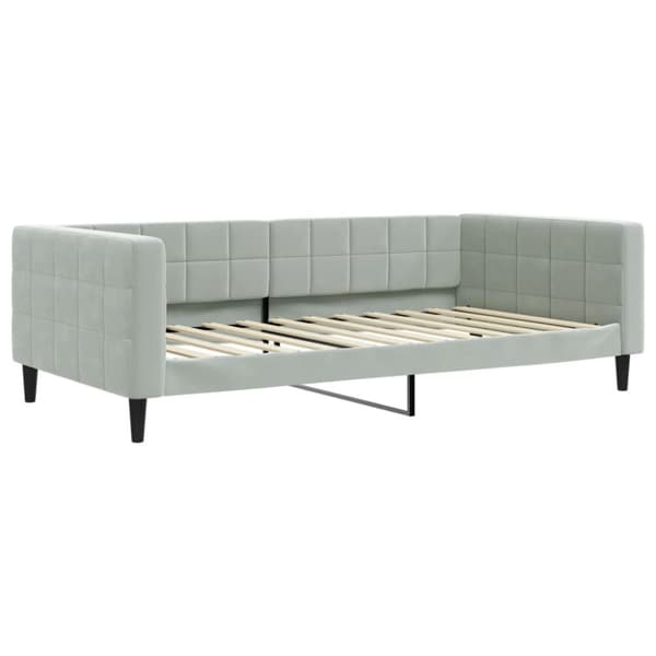vidaXL daybed med udtræk og madras 100x200 cm velour lysegrå
