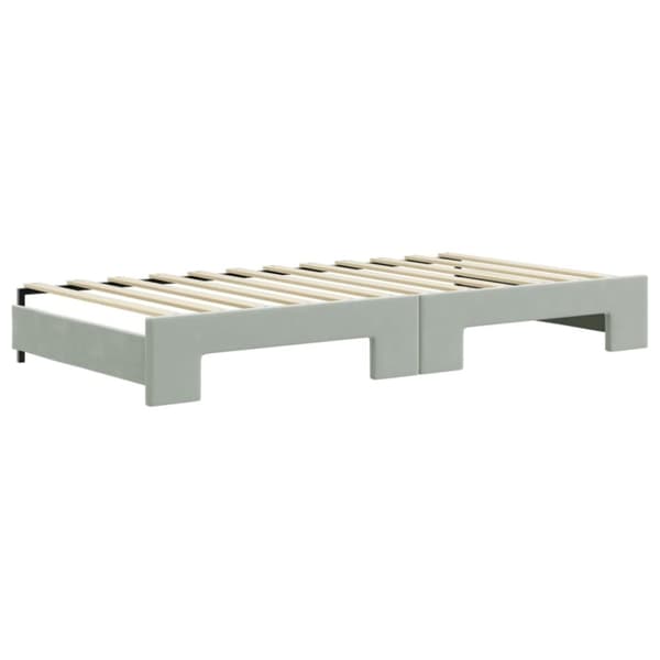 vidaXL daybed med udtræk og madras 100x200 cm velour lysegrå