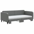 Miniatyrbillede 4 af 11: vidaXL daybed med udtræk og madras 90x190 cm stof mørkegrå
