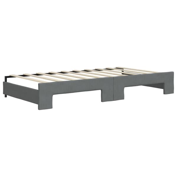 vidaXL daybed med udtræk og madras 90x190 cm stof mørkegrå