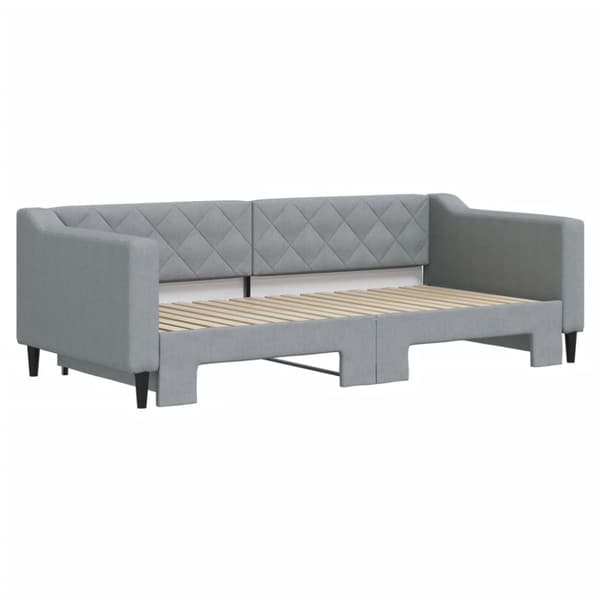vidaXL Dagbädd utdragbar ljusgrå 90x190 cm tyg