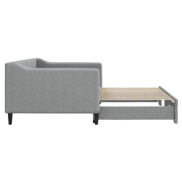 vidaXL Dagbädd utdragbar ljusgrå 90x190 cm tyg