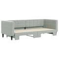 Miniatyrbillede 3 af 11: vidaXL daybed med udtræk 80x200 cm velour lysegrå