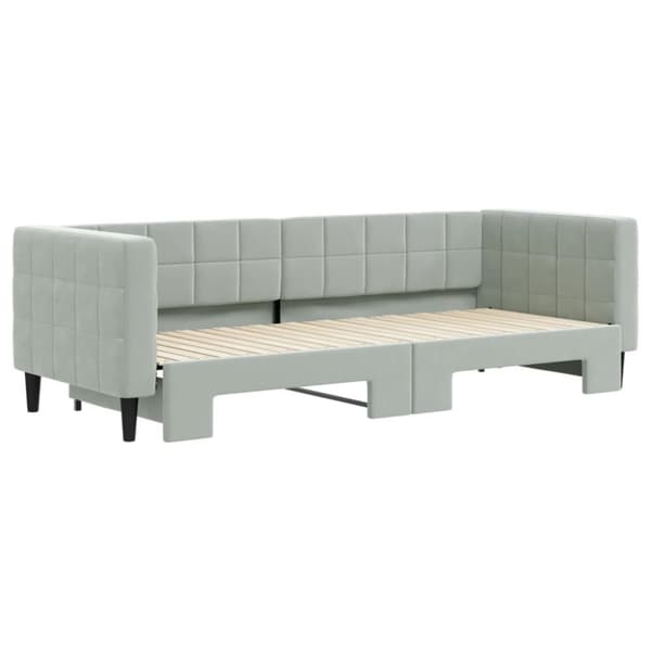 vidaXL daybed med udtræk 80x200 cm velour lysegrå