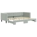 Miniatyrbillede 2 af 11: vidaXL daybed med udtræk 80x200 cm velour lysegrå