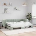 Miniatyrbillede 1 af 11: vidaXL daybed med udtræk 80x200 cm velour lysegrå