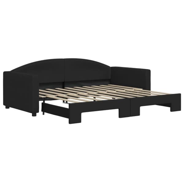 vidaXL daybed med udtræk 90x190 cm stof sort