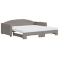 Miniatyrbillede 3 af 11: vidaXL daybed med udtræk og madras 100x200 cm stof gråbrun