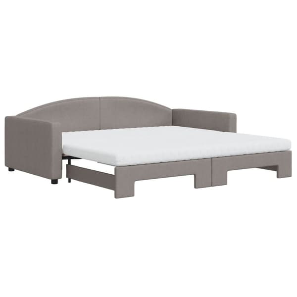 vidaXL daybed med udtræk og madras 100x200 cm stof gråbrun