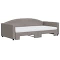 Miniatyrbillede 4 af 11: vidaXL daybed med udtræk og madras 100x200 cm stof gråbrun