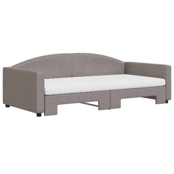 vidaXL daybed med udtræk og madras 100x200 cm stof gråbrun