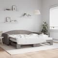 Miniatyrbillede 2 af 11: vidaXL daybed med udtræk og madras 100x200 cm stof gråbrun