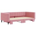 Miniatyrbillede 3 af 11: vidaXL Dagbädd utdragbar rosa 100x200 cm sammet