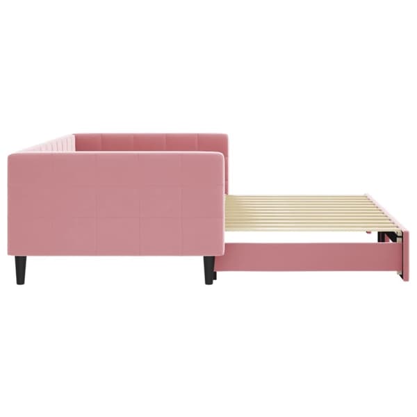 vidaXL Dagbädd utdragbar rosa 100x200 cm sammet