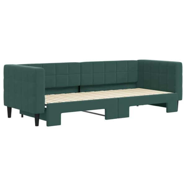 vidaXL Dagbädd utdragbar mörkgrön 80x200 cm sammet