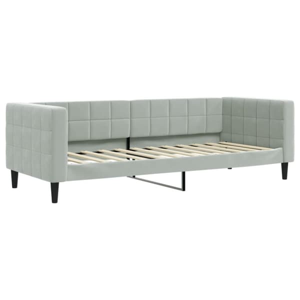 vidaXL daybed med madras 90x200 cm velour lysegrå