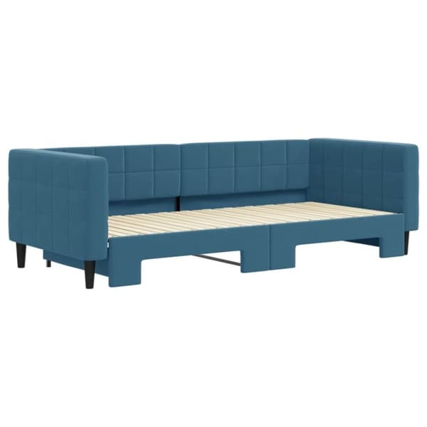 vidaXL Dagbädd utdragbar blå 90x200 cm sammet
