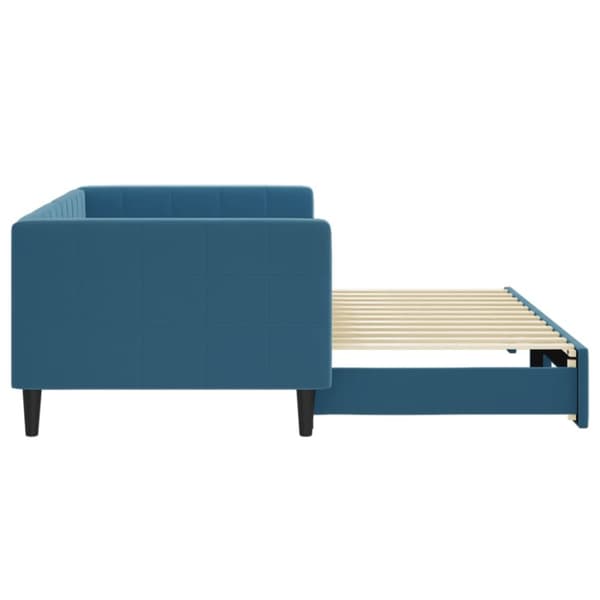 vidaXL Dagbädd utdragbar blå 90x200 cm sammet