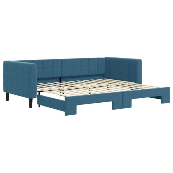 vidaXL Dagbädd utdragbar blå 90x200 cm sammet