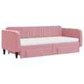 Miniatyrbillede 4 af 11: vidaXL daybed med udtræk og skuffer 90x200 cm velour lyserød