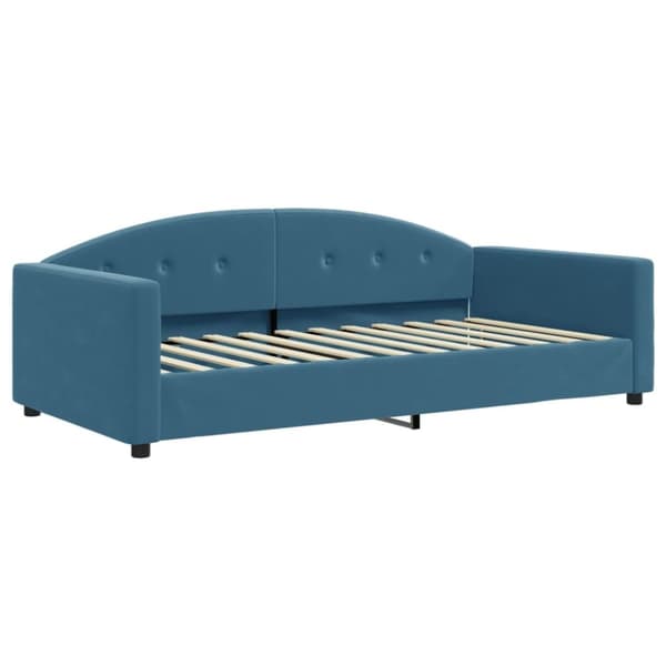 vidaXL daybed med udtræk og skuffer 100x200 cm velour blå